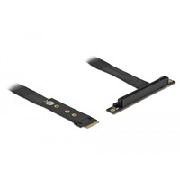 DeLOCK M.2 Key M > PCIe x16 NVMe Adapterkabel schwarz, 20cm, PCIe Buchse 90° abgewinkelt