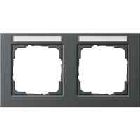 Gira Abdeckrahmen 2-fach waagerecht bruchsicher, Abdeckung anthrazit, Retail