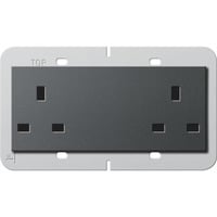 Gira Doppelsteckdose British Standard 13 Ampere anthrazit, Retail