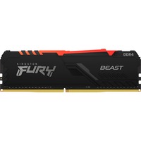 Kingston FURY DIMM 8 GB DDR4-3200  , Arbeitsspeicher schwarz, KF432C16BBA/8, Beast RGB, INTEL XMP
