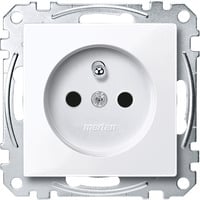 Merten Steckdose mit erhöhtem Berührungsschutz und Schraubklemmen weiß (glänzend), Retail