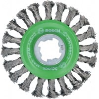Bosch Professional PRO Stainless Steel heavy X-LOCK Scheibenbürste, Ø 115mm, gezopft 0,5mm Edelstahldraht, für X-LOCK Winkelschleifer