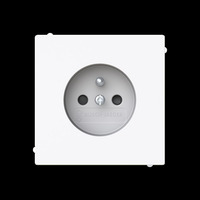 Busch-Jaeger Steckdose mit Erdungsstift mit Schutzkontaktstift und Schutzkontakt weiß, Retail