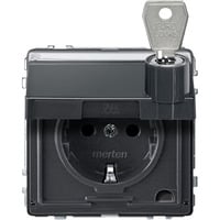 Merten Schutzkontaktsteckdose mit Klappdeckel und Schriftfeld Retail