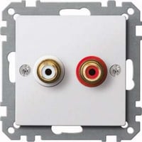 Merten Steckdose mit zwei Chinch-Steckbuchsen für Audio Anschluss weiß, Retail