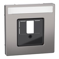 Merten Zentralplatte nickelmetallic rechteckiger Ausschnitt, Abdeckung grau, Retail