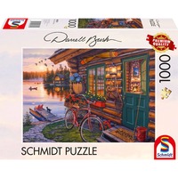 Darrell Bush: Seehütte mit Fahrrad, Puzzle 1000 Teile Teile: 1000 Altersangabe: ab 12 Jahren