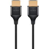 goobay Slim High-Speed-HDMI-Kabel mit Ethernet, 4K @ 60Hz schwarz, 2 Meter