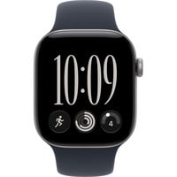 Apple Watch Series 12, Smartwatch grau, Aluminium, 42 mm, Sportarmband Navyblau M/L