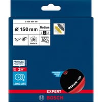 Bosch Professional Expert Multiloch Universalstützteller, mittelhart, Ø150mm, M8+5/16", Schleifteller schwarz, für Exzenterschleifer