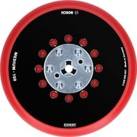 Bosch Professional Expert Multiloch Universalstützteller, mittelhart, Ø150mm, M8+5/16", Schleifteller schwarz, für Exzenterschleifer
