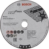 Bosch Trennscheibe Expert for Inox, Ø 76mm, für Mini-Winkelschleifer 5 Stück, Bohrung 10mm, A 60 R INOX BF, gerade