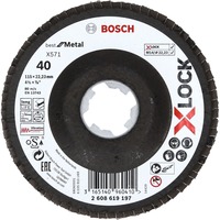 Bosch X-LOCK Fächerscheibe X571 Best for Metal, Ø 115mm, K40, Schleifscheibe Bohrung 22,23mm, abgewinkelt