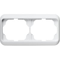 Busch-Jaeger Rahmen zweifach waagerecht Abdeckrahmen alpha Studioweiss hochglanz 1722-24G weiß (glänzend), Retail