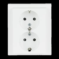 Busch-Jaeger Schutzkontakt Doppelsteckdose weiß, Retail