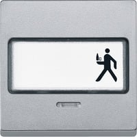 Merten Wippe Kontrast Fenster mit Schriftfeld, Abdeckung aluminium, Retail