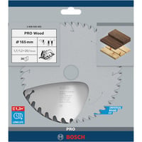 Bosch Professional PRO Wood Kreissägeblatt, Ø 165mm, 36Z Bohrung 20mm, für Handkreissägen