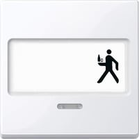 Merten Wippe Kontrast Fenster mit Schriftfeld weiß (glänzend), Retail