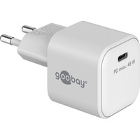 GOOBAY 80241 - USB-Ladegerät, 45 W, 1x USB-C (PD), GaN, weiß