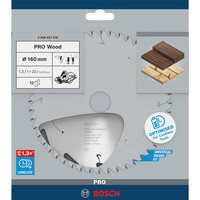 Bosch Professional PRO Wood cordless Kreissägeblatt, Ø 160mm, 12Z Bohrung 20mm, für Akku-Handkreissägen