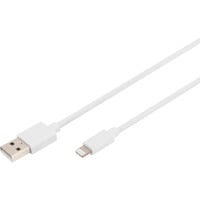 Digitus USB 2.0 Daten-/Ladekabel USB-A > Lightning, MFI zertifiziert weiß, 2 Meter, PD, Laden mit bis zu 12 Watt
