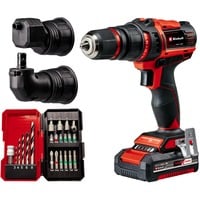 EINHELL Power X-Change Akku-Bohrschrauber TE-CD 18/45 3X-Li +22, 18Volt rot/schwarz, Li-Ion-Akku 2,0Ah, 22-teiliges Zubehör