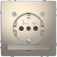 Merten Schutzkontaktsteckdose mit Lichtauslass grau, Retail