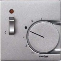 Merten Zentralplatte Aluminium für Raumtemperaturregler-Einsatz Typ 536160, Thermoplast, matt aluminium, Retail
