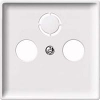 Merten Zentralplatte für Koaxial-Antennensteckdose, Unterputz, glänzend, Thermoplast weiß (glänzend), Retail