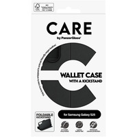 PanzerGlass Wallet Case mit Kickstand, Handyhülle schwarz, Samsung Galaxy S25