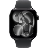 Apple Watch Series 11, Smartwatch schwarz (glänzend), Aluminium, 46 mm, Sportarmband schwarz M/L, Cellular