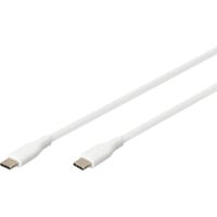 Digitus USB 2.0 Silikon-Anschlusskabel USB-C > USB-C weiß, 1 Meter, PD, Laden mit bis zu 60 Watt