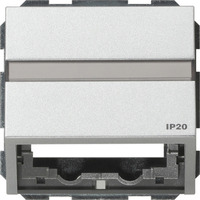 Gira Datenhaube mit Tragring und Beschriftungsfeld für Kommunikationstechnik, Abdeckung aluminium, Retail