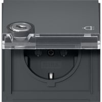 Gira Schutzkontaktsteckdose Typ F 16 Ampere 250 Volt mit Klappdeckel und Schloss anthrazit, Retail