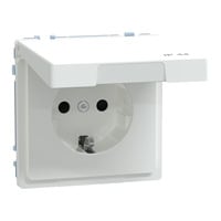 Merten Schutzkontakt-Steckdose mit Klappdeckel weiß, Retail