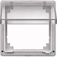 Merten Zwischenring Aquadesign mit Klappdeckel transparent, Abdeckung aluminium, Retail