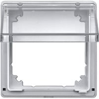 Merten Zwischenring Aquadesign mit Klappdeckel transparent, Abdeckung aluminium, Retail