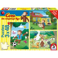 Schmidt Spiele Coco der neugierige Affe - Mein Freund Coco, Puzzle 3x 48 Teile