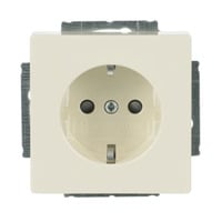 Busch-Jaeger Schutzkontakt Steckdosen-Einsatz mit erhöhtem Berührungsschutz weiß, Retail