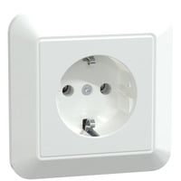 Merten Schutzkontakt-Steckdose mit voller Abdeckplatte, Unterputz, 16 Ampere, 250 Volt weiß (glänzend), Retail