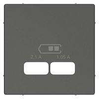 Merten Zentralplatte für USB Ladestation Einsatz aus Thermoplast matt anthrazit, Retail