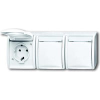 Busch-Jaeger Steckdose dreifach CEE 7/3 Typ F weiß, Retail