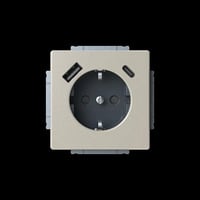 Busch-Jaeger Schutzkontaktsteckdose mit USB-A und USB-C Anschluss edelstahl, Retail