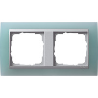 Gira Abdeckrahmen mit zwei Einheiten und Zwischenrahmen aus Aluminium mint, Retail