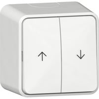Gira Wipp-Jalousieschalter mit Pfeilsymbolen und Montageplatte Aufputz weiß, Retail