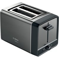 Bosch Kompakt-Toaster DesignLine TAT5P425DE grau/schwarz, 970 Watt, für 2 Scheiben Toast