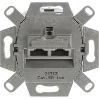 Busch-Jaeger UAE-Doseneinsatz Kategorie 6, 2-fach, Typ 0218/12-101, Unterputz, geschirmt grau, Retail