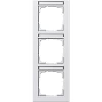 Gira Abdeckrahmen dreifach Rahmen mit Beschriftungsfeld seidenmatt, Abdeckung weiß (matt), Retail