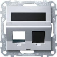 Merten Schrägauslass zweifach Aluminium, Abdeckung aluminium, Retail