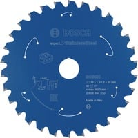 Bosch Professional EXPERT Stainless Steel Kreissägeblatt, Ø 136mm, 30Z Bohrung 20mm, für Akku-Handkreissägen